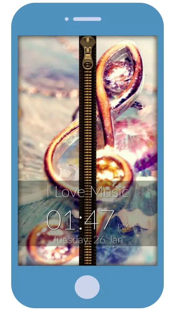 Music & Love Zipper LockScreen应用截图