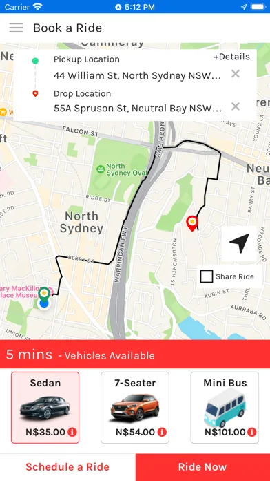Ảnh chụp màn hình của ZIPPY CAB App