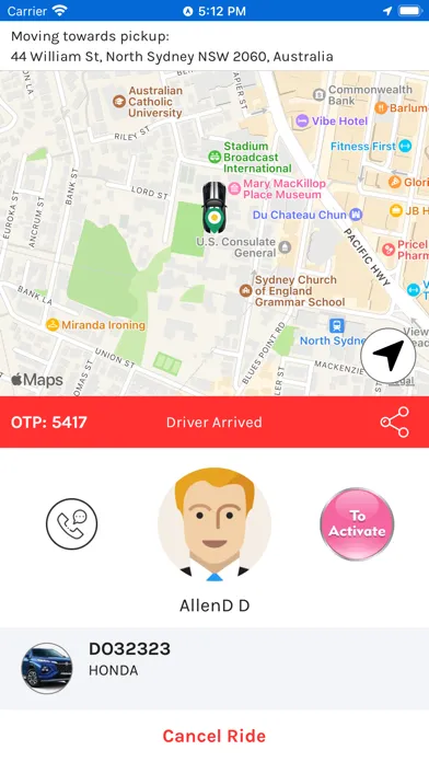 Ảnh chụp màn hình của ZIPPY CAB App