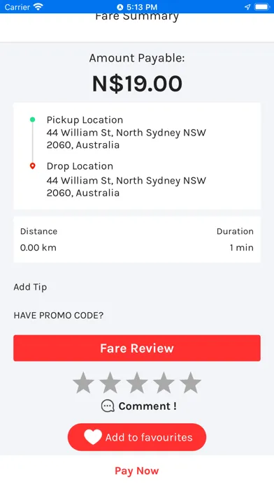 Ảnh chụp màn hình của ZIPPY CAB App