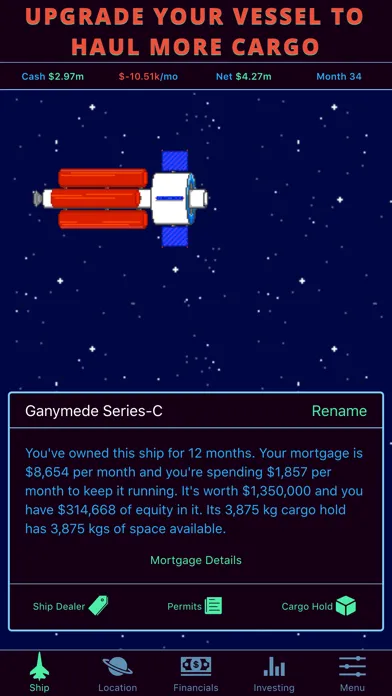 Tangkapan skrin Limitless Fortune: Orbital Trade and Investment