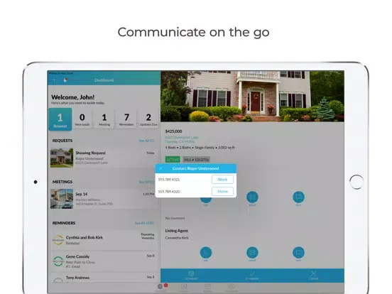 Tangkapan layar Zap - Real estate CRM iPad 