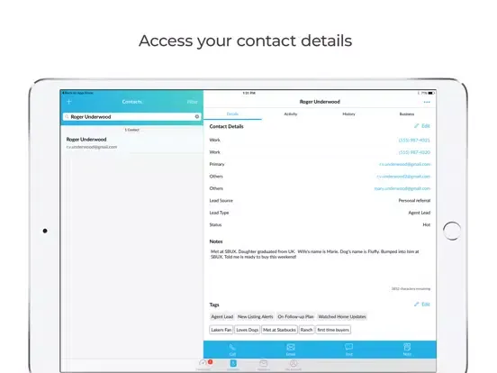 Tangkapan layar Zap - Real estate CRM iPad 