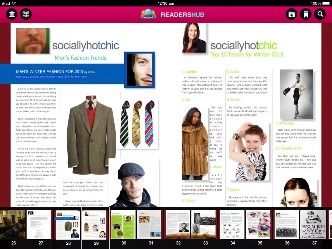 Скриншоты Readers Hub iPad 