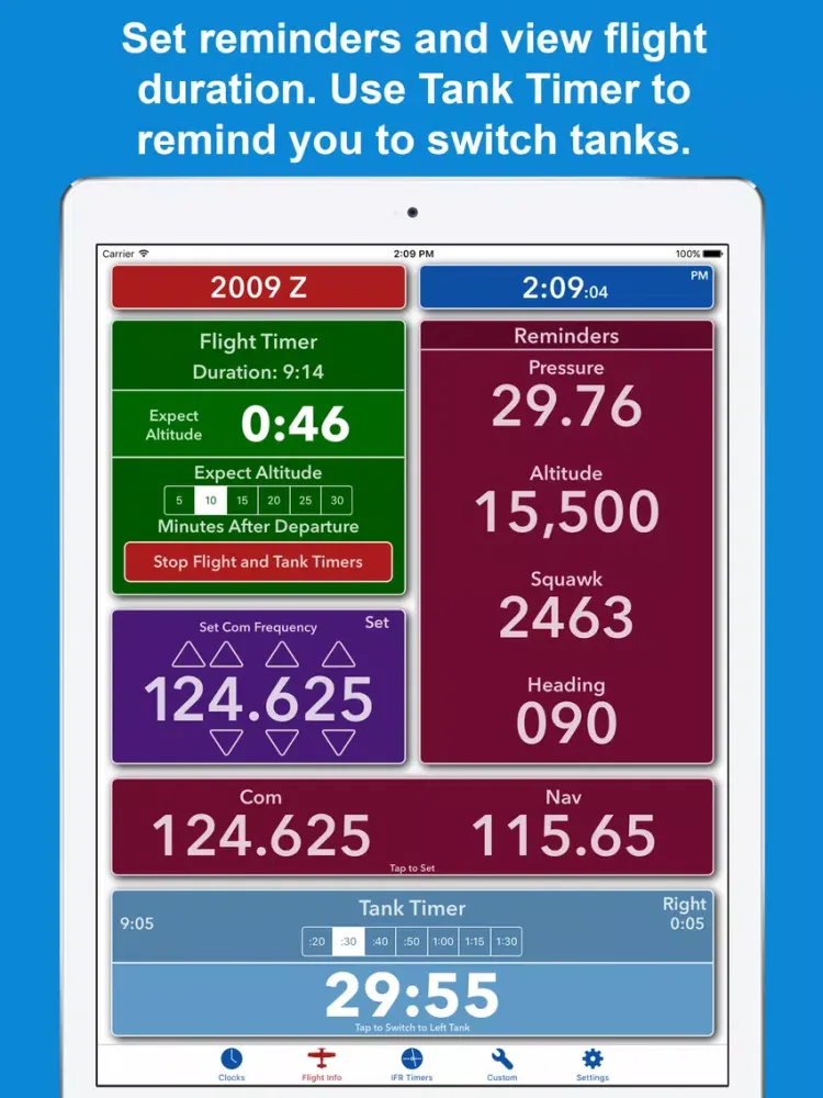Tangkapan skrin ZivTimer - Flight Timer with Zulu and World Time iPad 