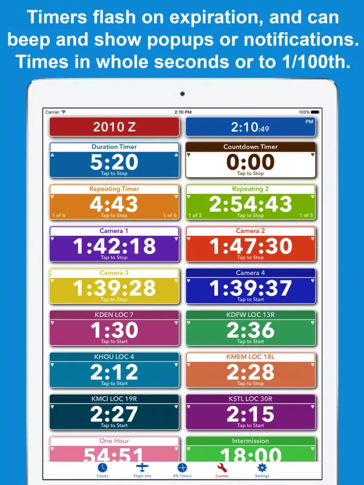 Tangkapan skrin ZivTimer - Flight Timer with Zulu and World Time iPad 