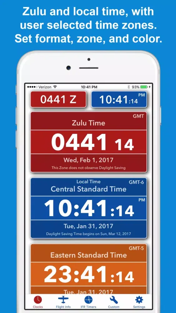 Tangkapan skrin ZivTimer - Flight Timer with Zulu and World Time