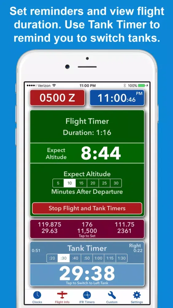 Tangkapan skrin ZivTimer - Flight Timer with Zulu and World Time