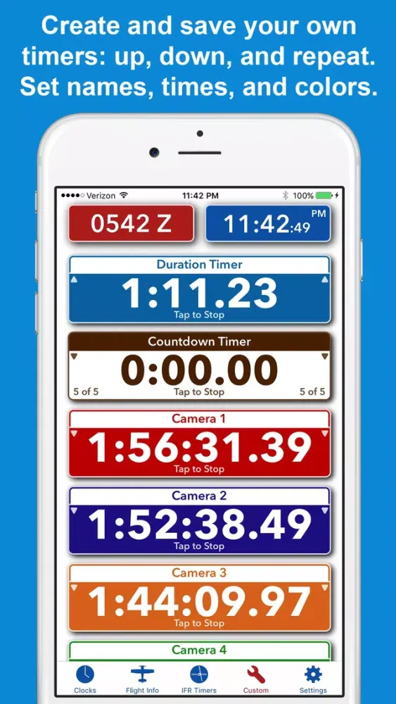 Tangkapan skrin ZivTimer - Flight Timer with Zulu and World Time