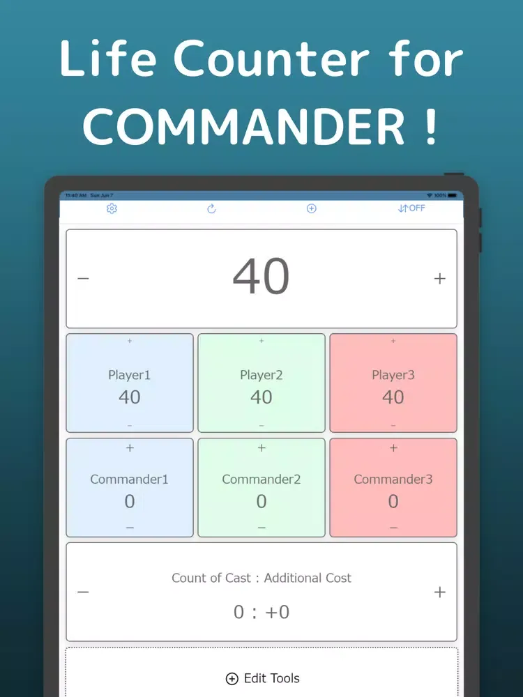 ภาพหน้าจอของ EDH Life Counter-for commander iPad 