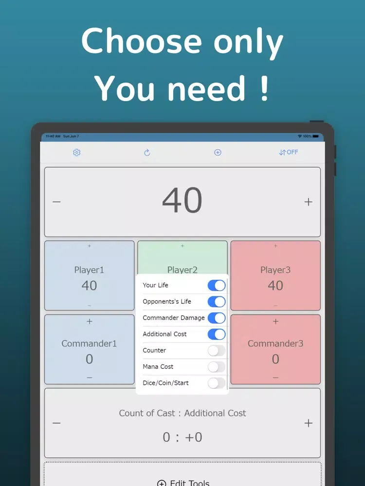 ภาพหน้าจอของ EDH Life Counter-for commander iPad 