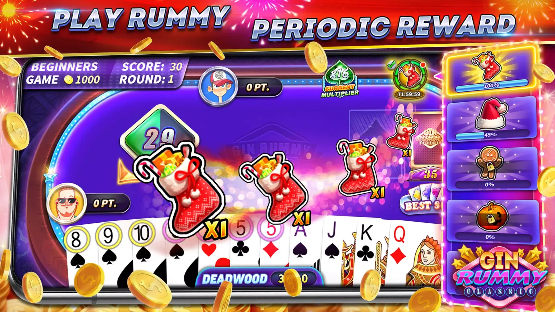 Gin Rummy Online & Offline Screenshots