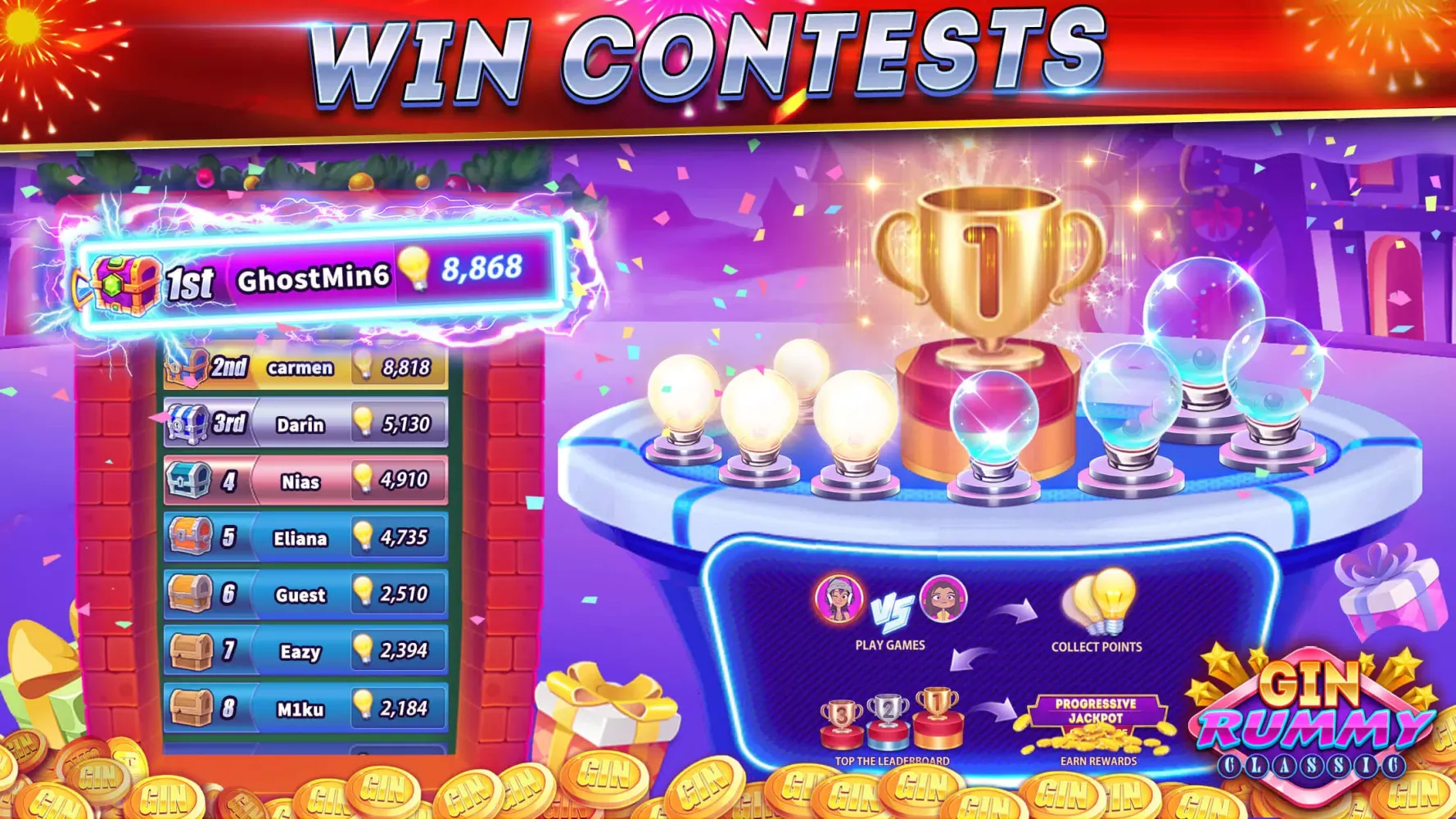 Gin Rummy Online & Offline Screenshots