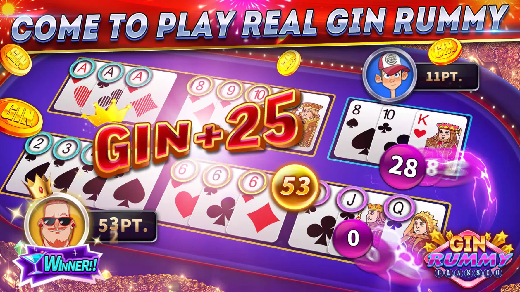 Gin Rummy Online & Offline Screenshots