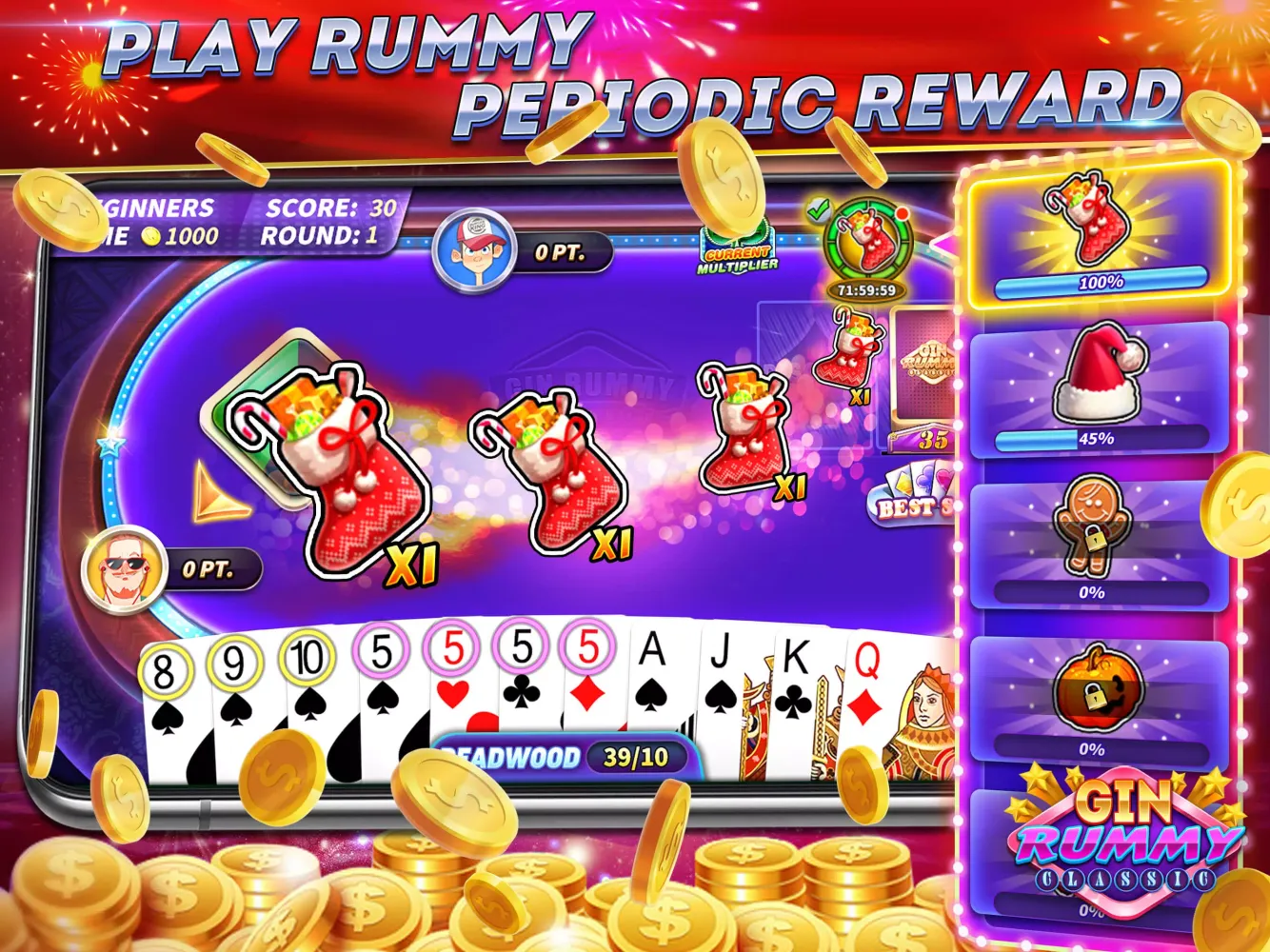 Gin Rummy Online & Offline Screenshots
