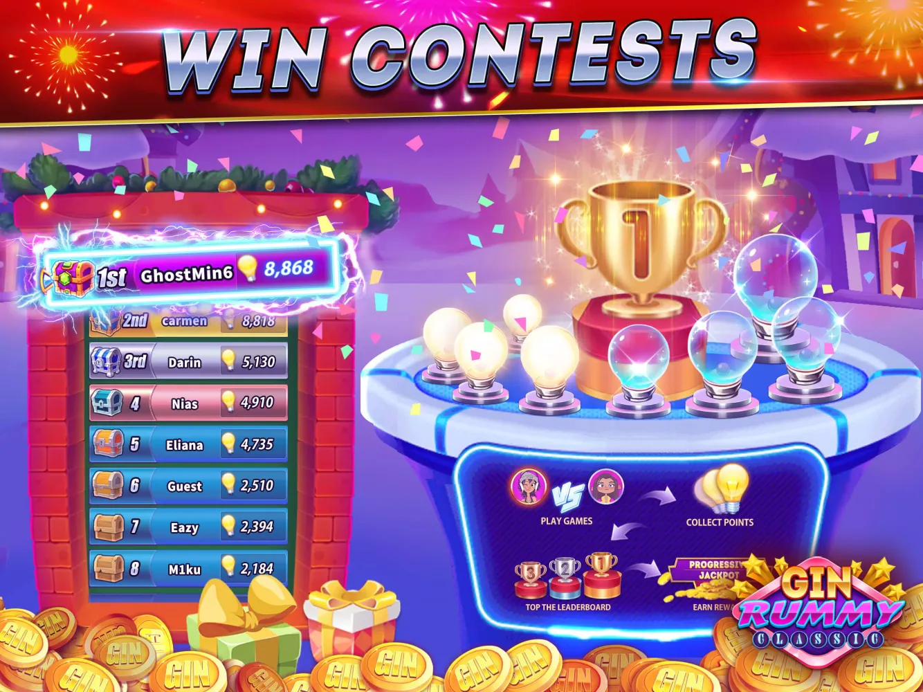 Gin Rummy Online & Offline Screenshots