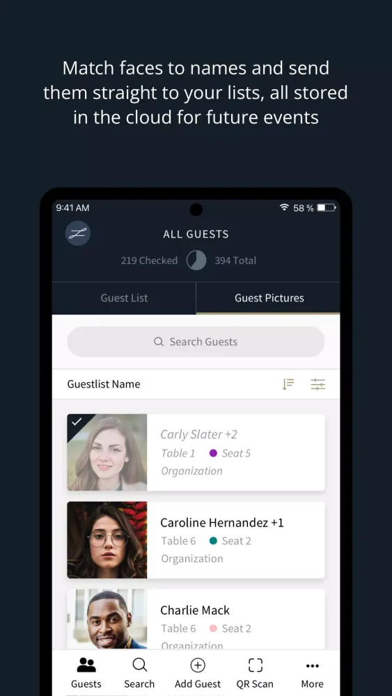 Capturas de tela do Event Check-In App l zkipster