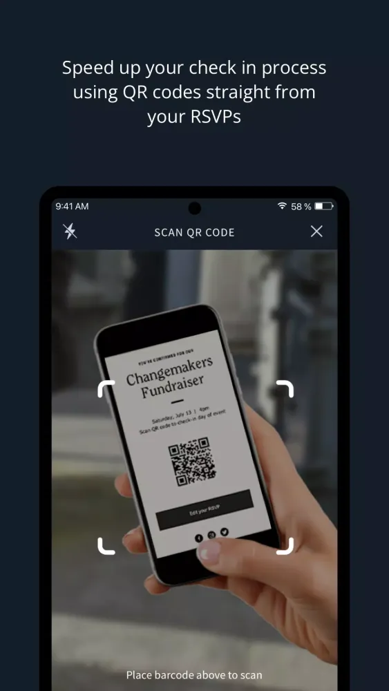 Capturas de tela do Event Check-In App l zkipster