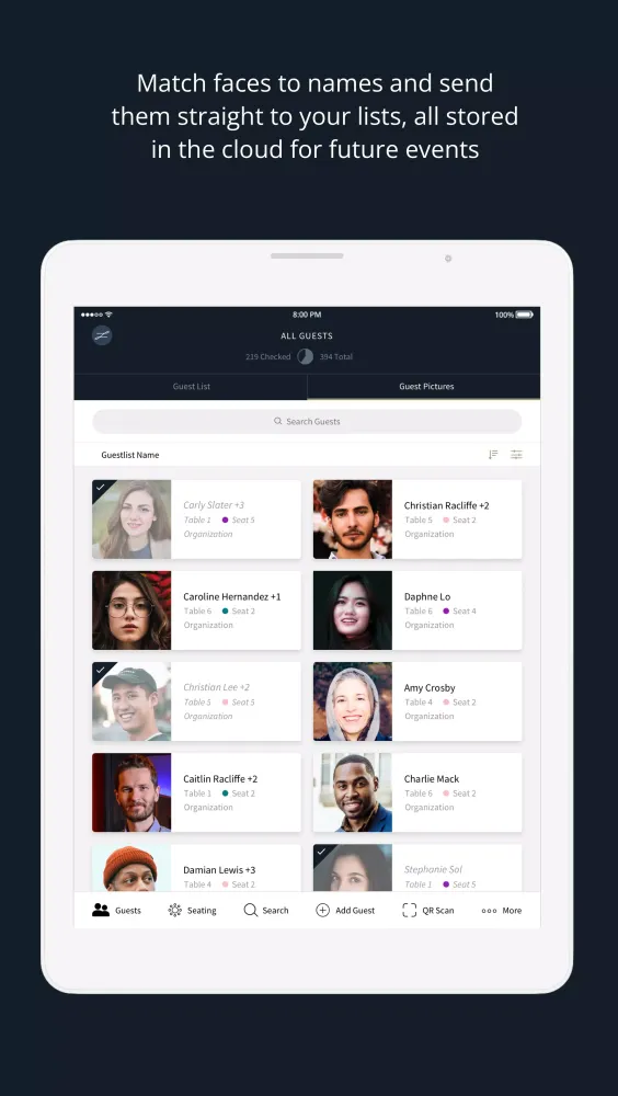 Capturas de tela do Event Check-In App l zkipster
