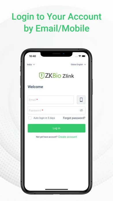 Captures d'écran de ZKBio Zlink