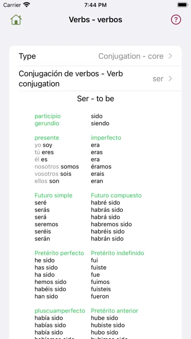 Скриншоты gramES - Spanish grammar