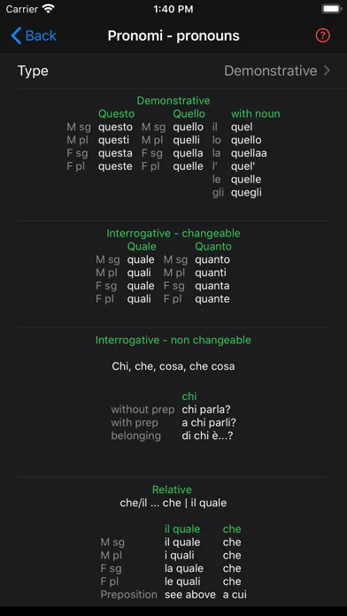 Italian grammar - gramIT Ekran Görüntüleri
