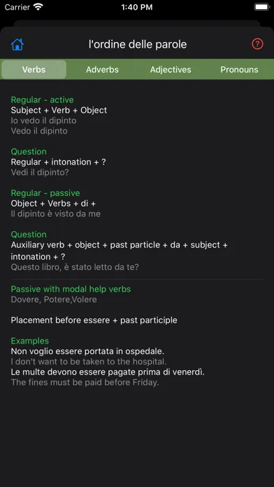 Italian grammar - gramIT Ekran Görüntüleri