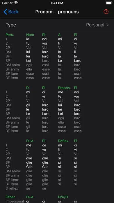 Italian grammar - gramIT Ekran Görüntüleri