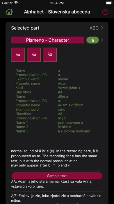 Captures d'écran de gramSK - Slovak grammar