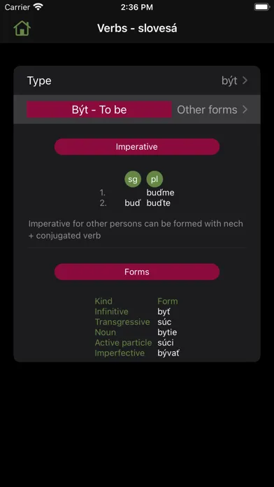 Captures d'écran de gramSK - Slovak grammar