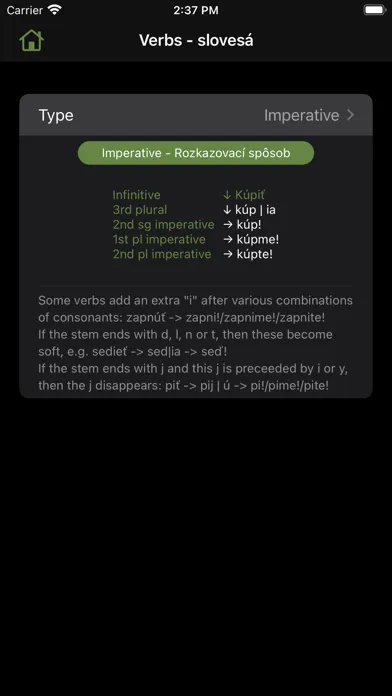 Captures d'écran de gramSK - Slovak grammar