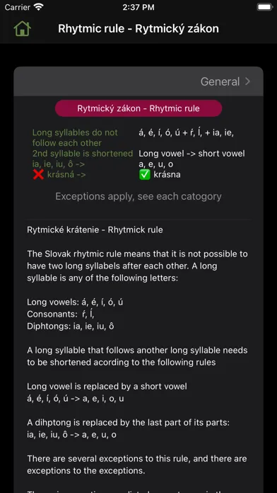 Captures d'écran de gramSK - Slovak grammar