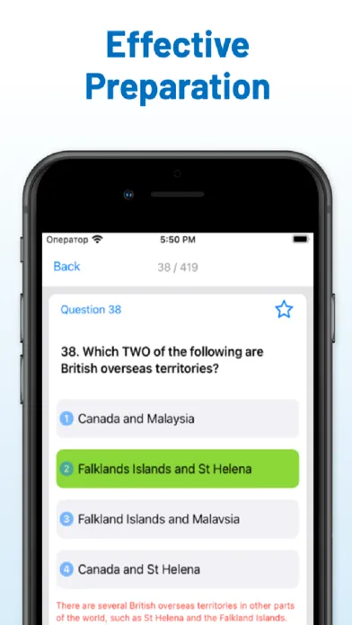 Tangkapan layar Life in UK practice test 2024