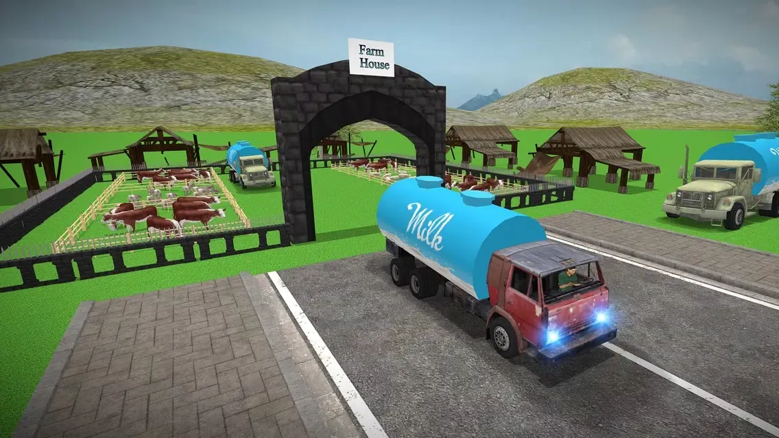 City Milk Supply Truck 3D Ekran Görüntüleri