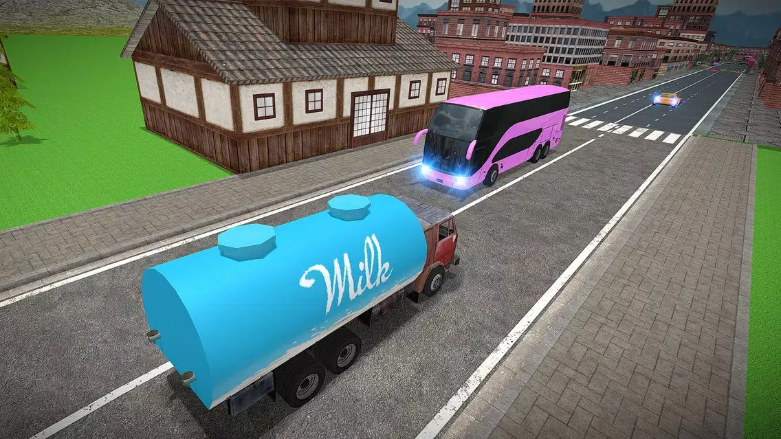 City Milk Supply Truck 3D Ekran Görüntüleri