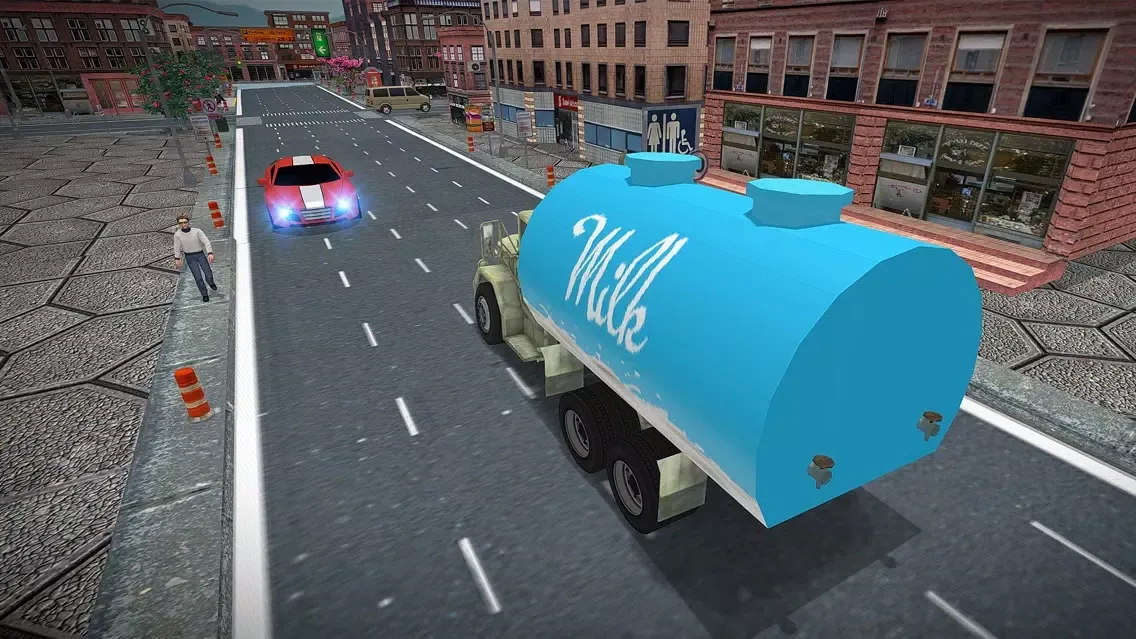 City Milk Supply Truck 3D Ekran Görüntüleri