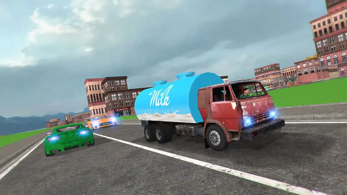 City Milk Supply Truck 3D Ekran Görüntüleri