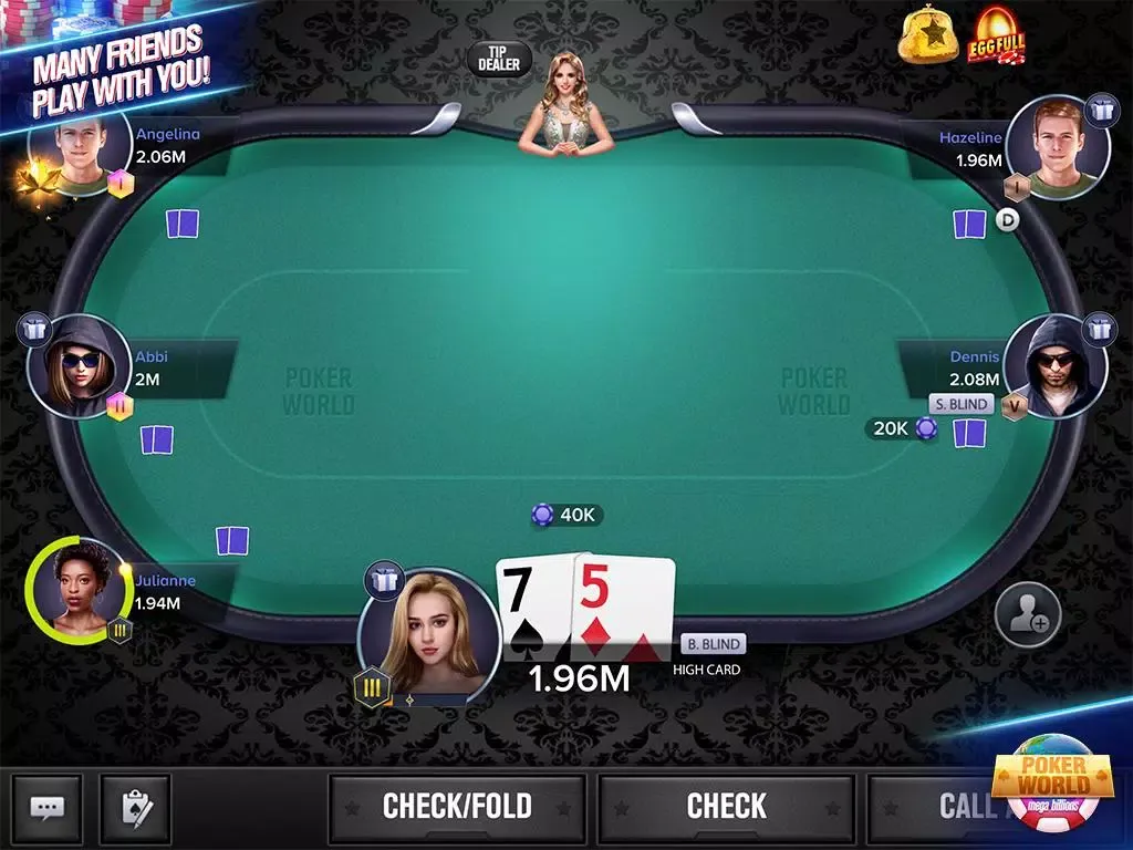 Capturas de tela do Poker World Mega Billions