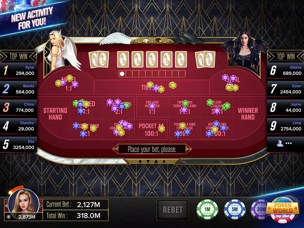 Capturas de tela do Poker World Mega Billions