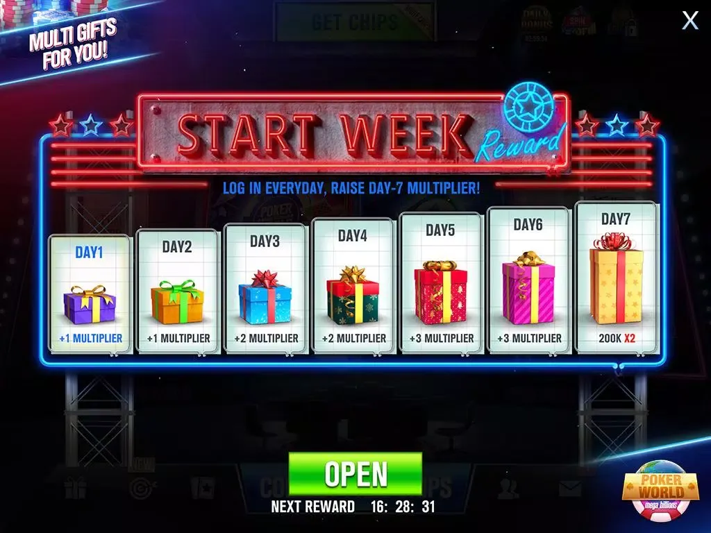 Capturas de tela do Poker World Mega Billions