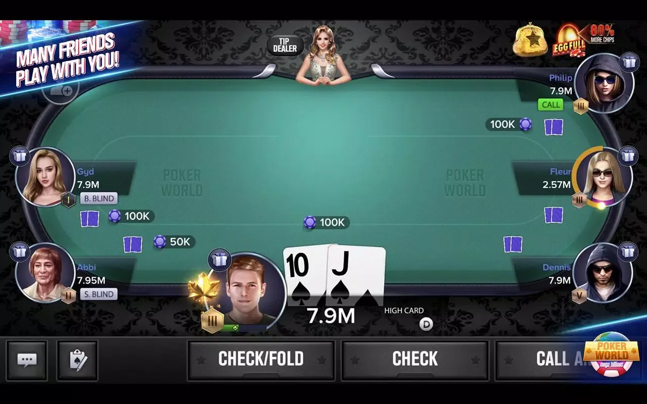 Capturas de tela do Poker World Mega Billions