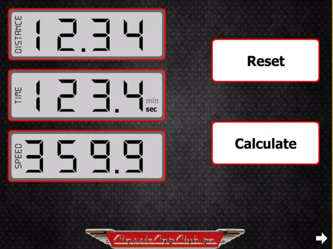 Rally Speed Table Calculator Pro iPad  স্ক্রিনশট