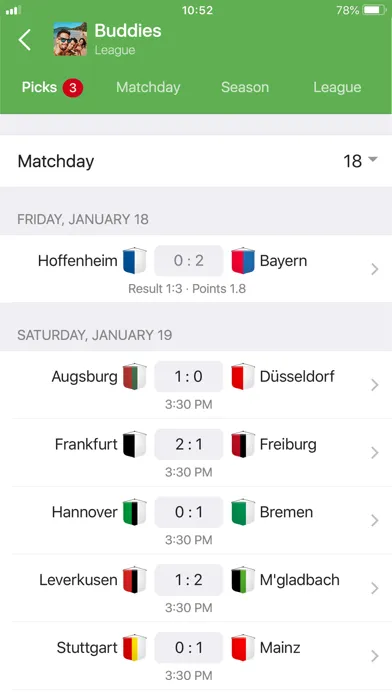 Zrzuty ekranu Kickoff - Football prediction