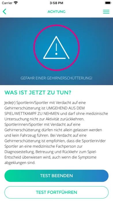 Gehirn-Erschütterungs-Test-App स्क्रीनशॉट