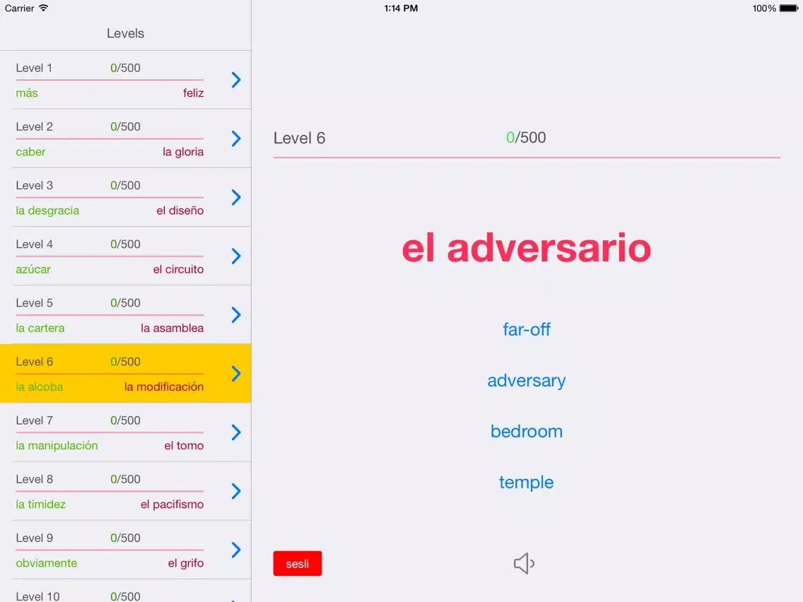 Скриншоты Spanish Vocabulary - Test and Learn iPad 