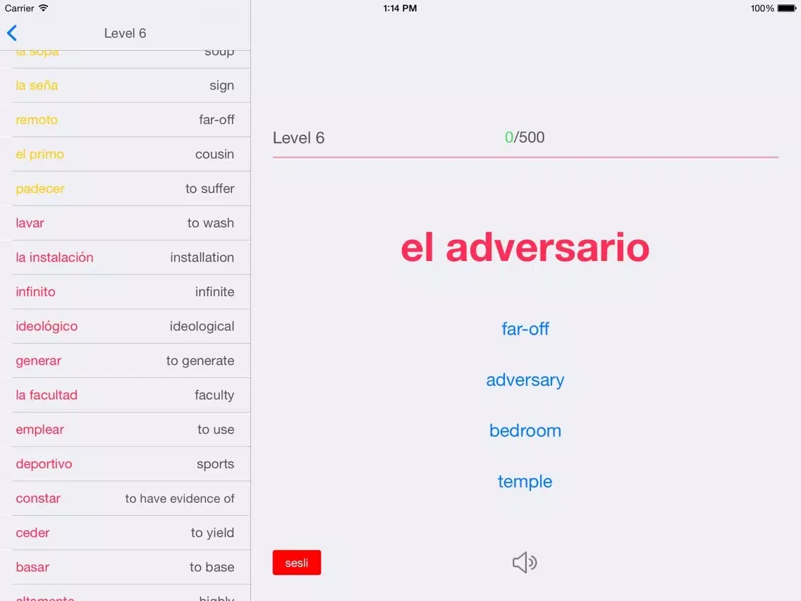 Скриншоты Spanish Vocabulary - Test and Learn iPad 