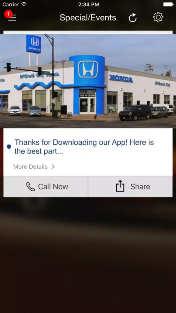 Скриншоты McGrath City Honda DealerApp