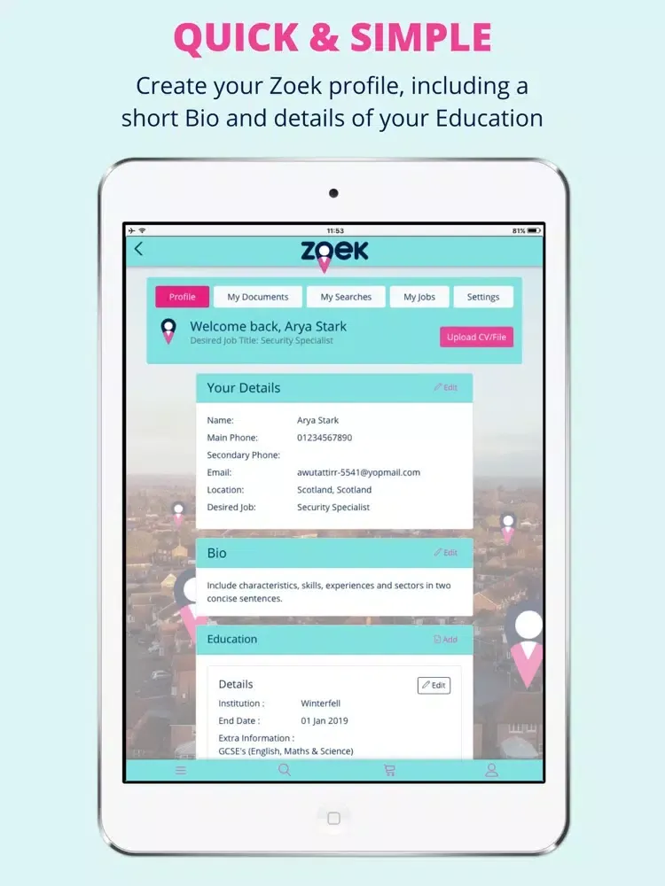 Captures d'écran de Zoek Job Search iPad 
