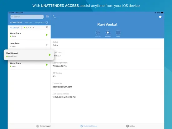 Captures d'écran de Zoho Assist - Remote Desktop iPad 