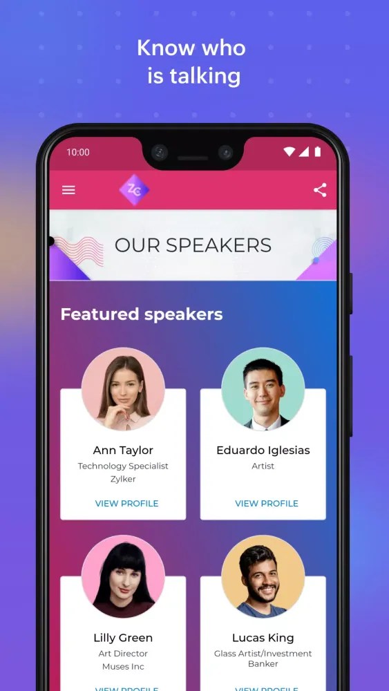 Zoho Backstage for Attendees Screenshots